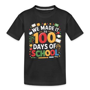 100 Tage Schule Jubel - Kinder Premium Bio T-Shirt - Schwarz - Vorne