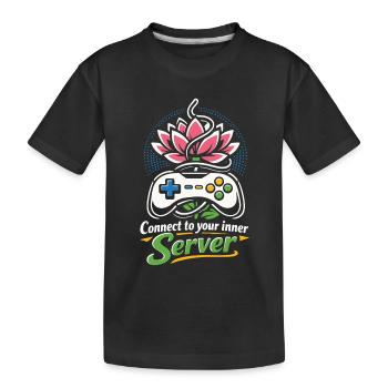 Connect to your inner Server - Gamer Yoga - Kinder Premium Bio T-Shirt - Schwarz - Vorne