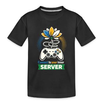 Connect to your inner Server - Gamer Yoga - Kinder Premium Bio T-Shirt - Schwarz - Vorne