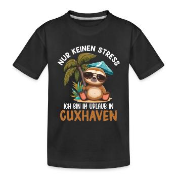 Vacances en mer du Nord PAS DE STRESS JE SUIS EN VACANCES À - T-shirt bio Premium Enfant - noir - Devant
