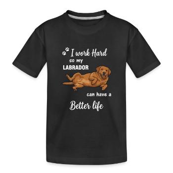 Déclaration du propriétaire d’un vrai labrador amoureux - T-shirt bio Premium Enfant - noir - Devant
