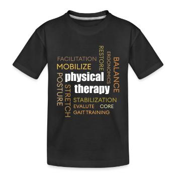 Nuage de mots en physiothérapie : Mobilisation - T-shirt bio Premium Enfant - noir - Devant