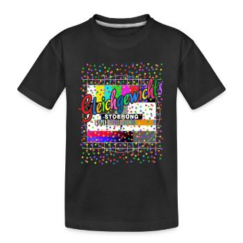 Gleichgewichts Störung Testbild Kostüm Karneval - Kinder Premium Bio T-Shirt - Schwarz - Vorne