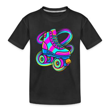 Roller-skate - Kids' Premium Organic T-Shirt - black - Front