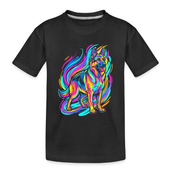 Bunter Schäferhund - Kinder Premium Bio T-Shirt - Schwarz - Vorne