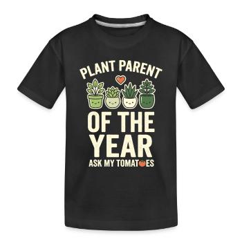 Plant Parent of the Year Pflanzen Humor - Kinder Premium Bio T-Shirt - Schwarz - Vorne