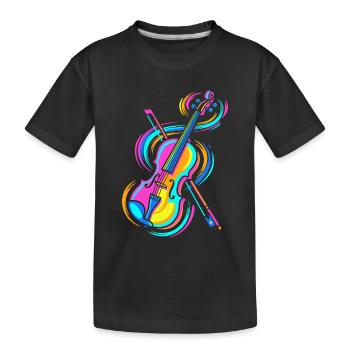 violin - Kids' Premium Organic T-Shirt - black - Front