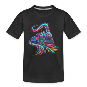 Locomotive à vapeur - T-shirt bio Premium Enfant - noir - Devant