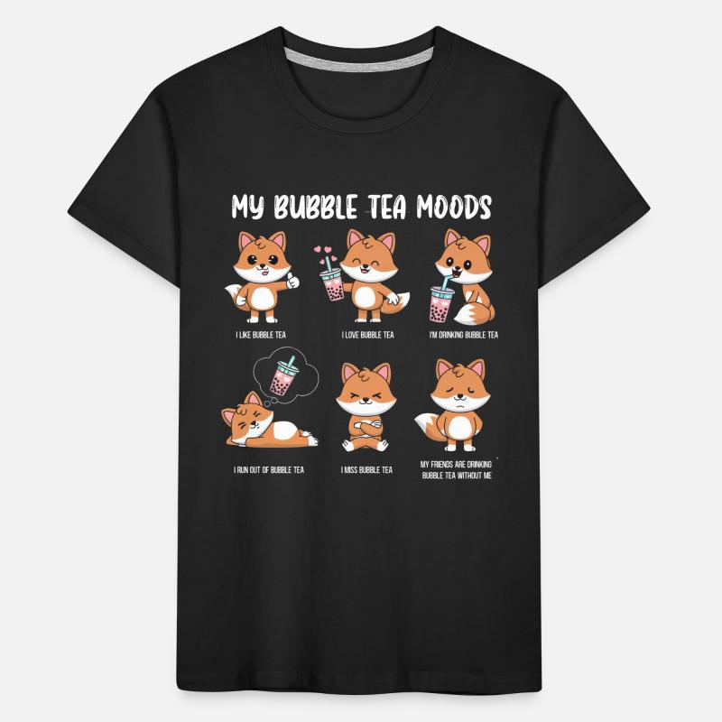 Fuchs Bubble Tea Meme Kinder Premium Bio T-Shirt