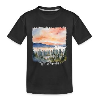 Vancouver Watercolor, Vancouver Canada - T-shirt bio Premium Enfant - noir - Devant