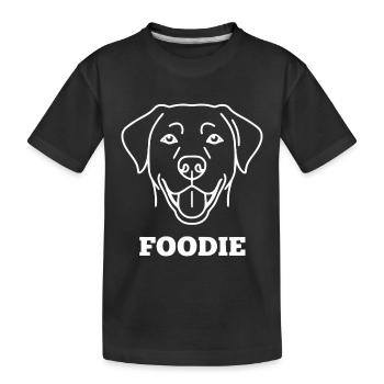 Foodie Hund Linienkunst - Kinder Premium Bio T-Shirt - Schwarz - Vorne
