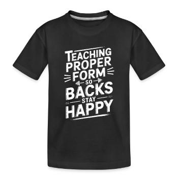 PT Educator Teaching Proper Form Movement Therapy - Kinder Premium Bio T-Shirt - Schwarz - Vorne