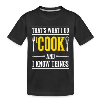 Chef Saying Typography Kitchen - Kids' Premium Organic T-Shirt - black - Front