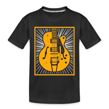Silhouette de guitare rétro - T-shirt bio Premium Enfant - noir - Devant