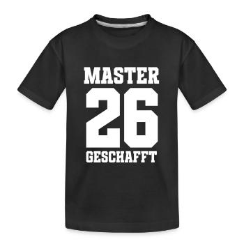 Master Geschafft 2026 Abschluss Master T-Shirt - Kinder Premium Bio T-Shirt - Schwarz - Vorne