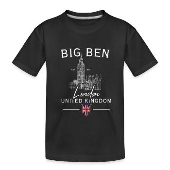 Big Ben London Skyline - Kinder Premium Bio T-Shirt - Schwarz - Vorne
