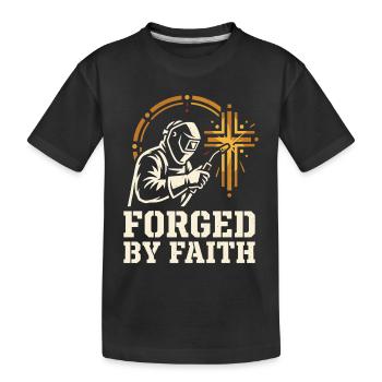 Motif soudeur avec étincelles en croix rétro - T-shirt bio Premium Enfant - noir - Devant