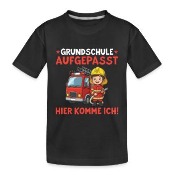 Grundschule Einschulung Schulstart 1. Klasse - Kinder Premium Bio T-Shirt - Schwarz - Vorne