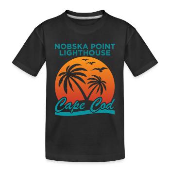 Nobska Lighthouse Cape Cod Shirt - Kids' Premium Organic T-Shirt - black - Front