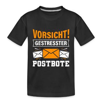 Le facteur MÉFIEZ-VOUS DU FACTEUR STRESSÉ Drôle - T-shirt bio Premium Enfant - noir - Devant