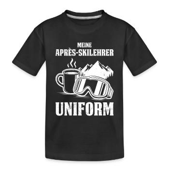Skifahren MEINE APRES-SKILEHRER UNIFORM LUSTIG - Kinder Premium Bio T-Shirt - Schwarz - Vorne