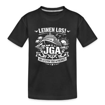 Cast off! Bachelor party on the high seas - Kids' Premium Organic T-Shirt - black - Front