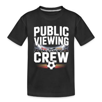 Public Viewing Crew Fußball Fan - Kinder Premium Bio T-Shirt - Schwarz - Vorne
