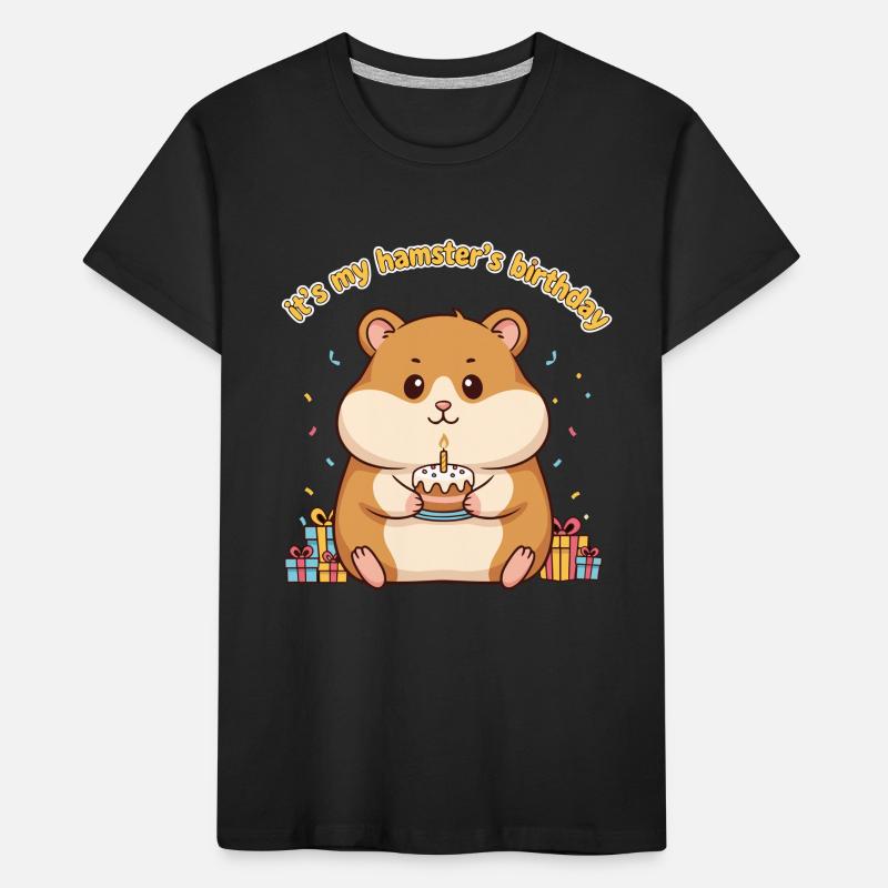Gâteau d’anniversaire drôle de hamster T-shirt bio Premium Enfant