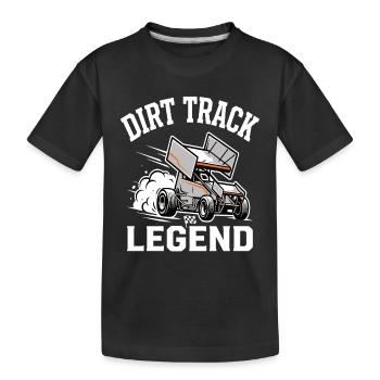 Dirt Track Legend Sprintcar Motiv - Kinder Premium Bio T-Shirt - Schwarz - Vorne