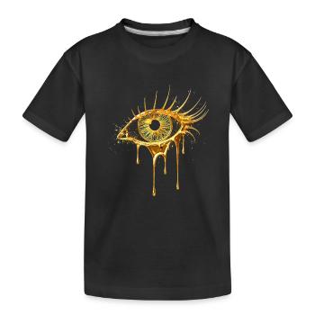 Eye in gold look - Kids' Premium Organic T-Shirt - black - Front