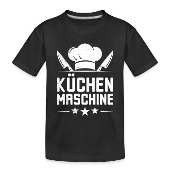 Kochkleidung KÜCHEN MASCHINE Lustiges - Kinder Premium Bio T-Shirt - Schwarz - Vorne
