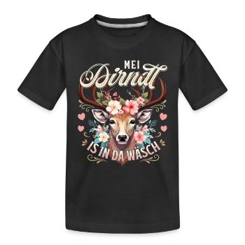 Costume traditionnel de remplacement Camise Dirndl Chemise traditionnelle féminine - T-shirt bio Premium Enfant - noir - Devant