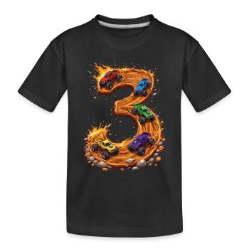 3rd Birthday, 3 Year Old Boy, Monster Truck - Kids' Premium Organic T-Shirt - black - Front