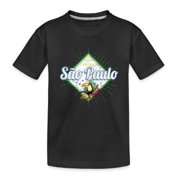 Sao Paulo in Brasilien Vintage Design mit Tukan - Kinder Premium Bio T-Shirt - Schwarz - Vorne