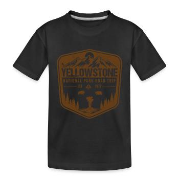 Yellowstone Nationalpark Roadtrip - Kinder Premium Bio T-Shirt - Schwarz - Vorne