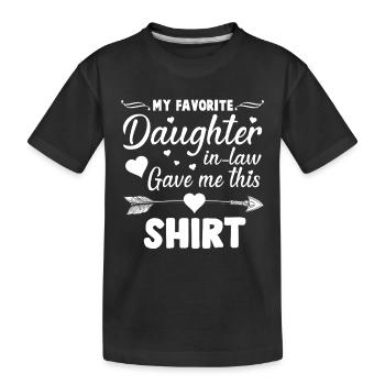 Funny Mom Shirt – Gift from Daughter-in-Law - Kids' Premium Organic T-Shirt - black - Front