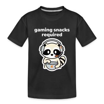 Snacks de jeu nécessitant un joueur de ratons laveurs - T-shirt bio Premium Enfant - noir - Devant