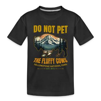 Vache duveteuse Buffalo Parc national de Yellowstone - T-shirt bio Premium Enfant - noir - Devant