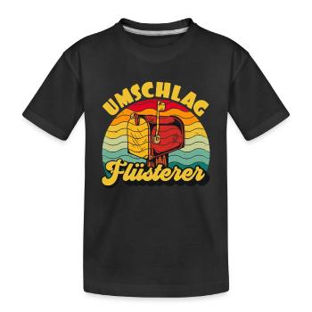 Briefträger UMSCHLAG FLÜTERER LUSTIG - Kinder Premium Bio T-Shirt - Schwarz - Vorne