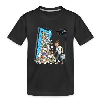 Chat Control No Thank You Freedom of Speech Censorship - Kids' Premium Organic T-Shirt - black - Front