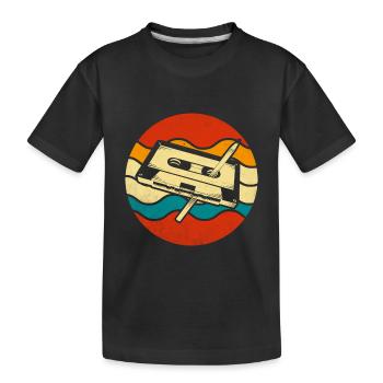 Cassette Musique Rétro Vintage Tape 80s 90s Style - T-shirt bio Premium Enfant - noir - Devant
