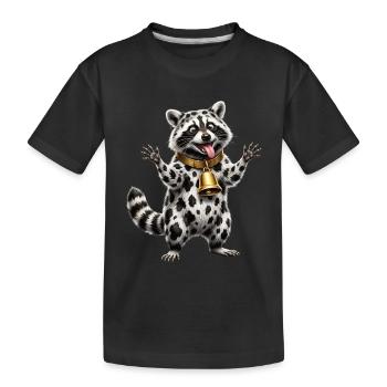 Lustiges Mischlings-Waschbär-Kuh-Muster - Kinder Premium Bio T-Shirt - Schwarz - Vorne