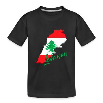 Carte avec le drapeau du Liban, j’adore le Liban - T-shirt bio Premium Enfant - noir - Devant