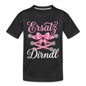 Tracht Ersatz Dirndl Shirt Damen Trachtenshirt - Kinder Premium Bio T-Shirt - Schwarz - Vorne