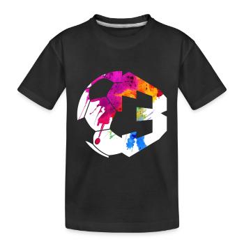 NO. 3 FOOTBALLER NUMBER 3 FOOTBALL 3RD BIRTHDAY - Kids' Premium Organic T-Shirt - black - Front