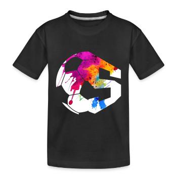 NO. 5 FOOTBALLER NUMBER 5 FOOTBALL 5TH BIRTHDAY - Kids' Premium Organic T-Shirt - black - Front