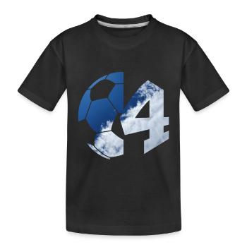 NON. 4 FOOTBALLEUR NUMÉRO 4 FOOTBALL 4E ANNIVERSAIRE - T-shirt bio Premium Enfant - noir - Devant
