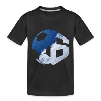 NR. 6 FUßBALLER NUMMER 6 FUßBALL 6. GEBURTSTAG - Kinder Premium Bio T-Shirt - Schwarz - Vorne