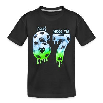7. Geburtstag Fußball, Shirt, IM-Shirt, Jahre, T-Shir - Kinder Premium Bio T-Shirt - Schwarz - Vorne
