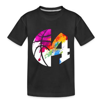NR. 4 BASKETBALL NUMMER 4 BASKETBALL 4. GEBURTSTAG - Kinder Premium Bio T-Shirt - Schwarz - Vorne